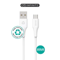 eSTUFF INFINITE Super Soft USB-C til USB-A-kabel - 100 % resirkulert PVC-fri plast (1m & 2m), 1 Stykk, SEN-011