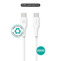 eSTUFF INFINITE Super Soft USB-C til USB-C-kabel - 100 % resirkulert PVC-fri plast (0,5m, 2m, 3m), 1 Stykk, SEN-021