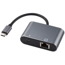 MicroConnect USB-C er til lyd/nettverksadapter med USB-C PD ladning, 1 Stykk, SEN-507