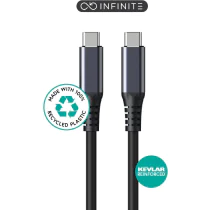 eSTUFF INFINITE Super Soft USB-C Kabelsamling | USB4 | 100 % resirkulert PVC-fri plast, 1 Stykk, SEN-002