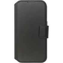 eSTUFF INFINITE MILAN lommebokdeksel for iPhone 16-serien - Svart - 87% resirkulert materiale, 1 Stykk, SEN-038