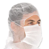 Hygostar Astro-hetter med 2-lags ansiktsmaske | PP, Hvit, 10 x 100 Stykk, SFM-13200