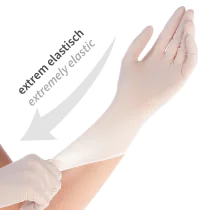 Hygostar Nitrilhansker Safe Super Stretch | pudderfri, Hvit, 10 x 100 Stykk, SFM-261101