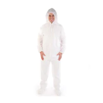 Hygostar kjeledress med hette | PP/CPE, hvit, 50 x 1 Stykk, SFM-27829