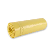 Hygoclean Avfallsposer med snøring, 120 l | LDPE, rull, gul, 6 x 25 Stykk, SFM-32452