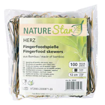 NATUREStar fingermatspyd Herz | Bambus, 10 x 100 Stykk, SFM-0710P
