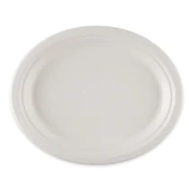 NATUREStar Økologiske tallerkener, ovale | bagasse, hvit, 10 x 25 Stykk, SFM-41032