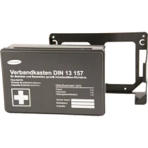 Franz Mensch Førstehjelpssett MINI + veggbrakett, svart, DIN 13 157:2021, Svart, 1 x 1 Stykk, SFM-50030