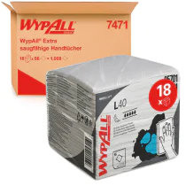 Kimberly Clark WypAll L40 Power Clean vindusviskere 7471, 1-lags, plissert, hvit, 18 x 56 Stykk, SFM-TK7471