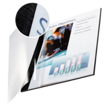 Leitz Bokomslag – Fleksibelt, Transparent (LTZ74140095, Klar/Sort, 1 Eske)