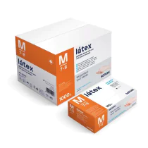 Santex SX01 pulverisert lateks engangshansker, naturlig, 1000 stk, SST-SX01-XS, size XS