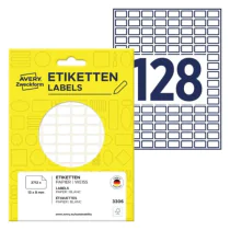 Avery Multi-Usage Etiketter – Håndskriftvennlige ( 3306, Hvit, 1 Lommebok, 13 x 8 mm )