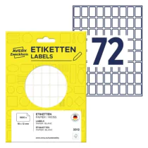 Avery Mini Etiketter – Håndskriftvennlige ( 3312, Hvit, 1 Lommebok, 12 x 18 mm )