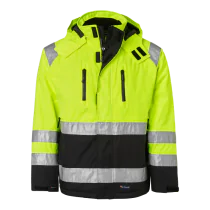 Top Swede Jakke – Vindtett & Vannavstøtende(1000686, Fluorescerende gul/svart, Unisex, 1 stykke jakke, størrelse-XS)