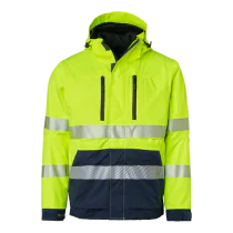 Top Swede Arbeidsjakke – 3-i-1 System(1000691, Fluorescerende gul/marine, Unisex, 1 stykke jakke, størrelse-XXS)