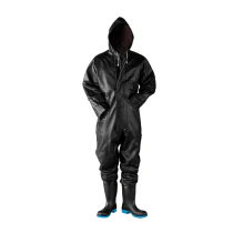 Dolfing Druten Dekkdrakt Med Sikkerhetsstøvler – Vanntett, Slitesterk(426.02.08.40-S, Svart, 1 Stykk, størrelse-S, 40)