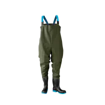Dolfing Wading Trousers Med Sikkerhetsstøvler – Vannavstøtende, Høy Slitestyrke(426.08.06.40-S, Grønn, 1 Stykk, størrelse-S, 40)