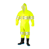 Dolfing Hi-Vis Coverall Med Sikkerhetssko(426.13.12.40-S, Fluorescerende gul, 1 Stykk, størrelse-S, 40)