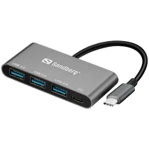 Sandberg USB-C til 3xUSB 3.0 Hub + PD, 1 Stykk, SEN-136-03
