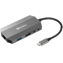 Sandberg USB-C 6i1 Reise Dock, 1 Stykk, SEN-136-33