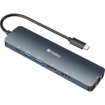 Sandberg USB-C 8K Display Dock, 1 Stykk, SEN-136-43