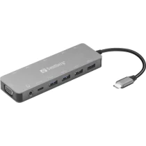 Sandberg USB-C 13-i-1 Reise Dock, 1 Stykk, SEN-136-45