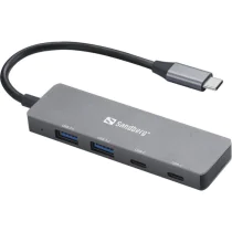 Sandberg USB-C til 2xUSB-A + 2xUSB-C Hub, 1 Stykk, SEN-136-50
