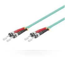 MicroConnect optisk fiberkabel, ST-ST, multimodus, dupleks, OM3 (akvablå), 0,5 m, 1 Stykk, SEN-FIB1120005