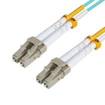 MicroConnect optisk fiberkabel, LC-LC, multimodus, dupleks, OM3 (akvablå) 0,5 m, 1 Stykk, SEN-FIB4420005