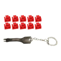 MicroConnect RJ45 portblokker med nøkkelverktøy rød, 10 Stykk., 1 Stykk., SEN-W128832963
