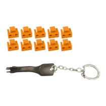 MicroConnect RJ45 portblokker med nøkkelverktøy oransje, 10 Stykk., 1 Stykk, SEN-W128832975
