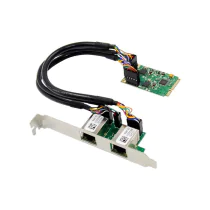 MicroConnect MiniPCIe RTL8111F + ASM1182e Dual-RJ45 Gigabit Ethernet-kort, 1 Stykk, SEN-W128920163
