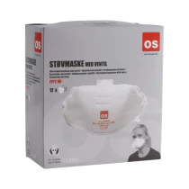 Otto Schachner FFP2-V sammenleggbare ansiktsbeskyttelsesmasker, Hvit, 20 Eske, SGP-430200-WHT-XX