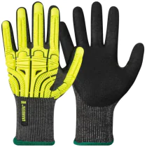 Granberg Cut-Resistant Hansker – Høy beskyttelse og slitestyrke, 6 par, Svart/grå/gul, Flere størrelser, 6 Par, SGR-115-5504