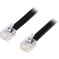 Skarebo RJ12 Kabel – Færdig Modularkabel(50163, Svart, 1 Stykk)