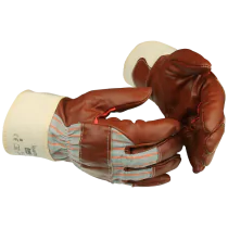 Ansell Arbeidshanske – Høy slitestyrke, godt grep (Hvit/Brun, 12 Par, størrelser 9–10), SSK-077