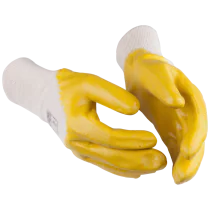 Guide Arbeidshanske – Godt Tørt Grep, 12 Par, Gul/Hvit, Størrelse 7–11, SSK-164