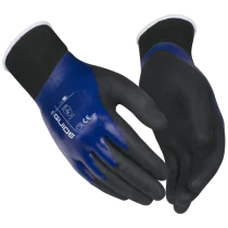 Guide Arbeidshanske – Vannavvisende, Høy Slitestyrke, Blå/Svart, 12 Par, Størrelse 7–11, SSK-052