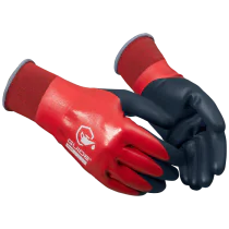 Guide Arbeidshanske – Full væskebeskyttelse, 6-par, størrelser 6–11, Rød/Svart, SSK-287