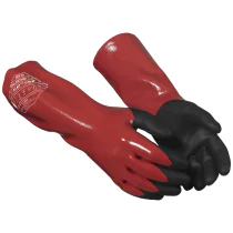 Guide Kjemikaliehansker – Overlegen beskyttelse (223590883, Rød/Svart, 6 Par, størrelse-7)