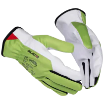 Guide Hagehanske – Syntetisk Lær (Grønn/Hvit, 12 Par, Størrelser 7-10), SSK-041