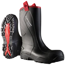 Dunlop Vernestøvel – Utmerket grep, kjemikaliebeskyttelse (505000063, Svart, 1 PAR, størrelse-39)