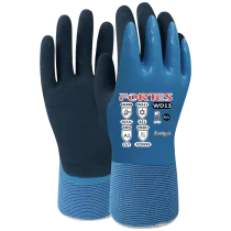 Fortes Skjærebeskyttelseshanske – Væsketett, Blå/Svart, 6 Par, SSK-757