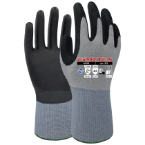 Fortes Skjærebeskyttelseshanske – 12 Par, Grå/Svart, Størrelser 6, 9, 10, 11, SSK-594