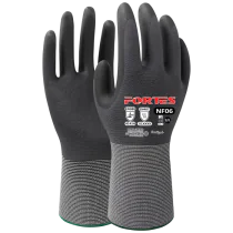 Fortes Arbeidshanske – Slitesterk, Komfortabel (Svart/Grå, 12 Par, Størrelse 7–12), SSK-631