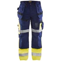 Blåkläder Bukser – Høy Synlighet, Spikerlommer ( 811472786, Marine/Gul, 1 Stykk, størrelse-C46 )