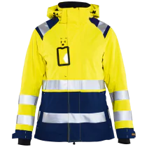 Blåkläder Skalljakke – Vind- og vanntett, høy synlighet ( 811499643, Gul/Marine, Dame, 1 Stykk, størrelse- XS)