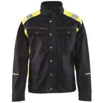 Blåkläder Industrijakke – Figursydd, Høy Krage ( 811501645, Svart/Gul, 1 Stykk, størrelse-XS )