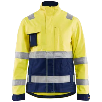 Blåkläder Skalljakke – Vannavstøtende, Høy Synlighet ( 811504743, Gul/Marine, Dame, 1 Stykk, størrelse- XS)