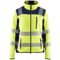 Blåkläder Softshell-Jakke – Høy Synlighet, Komfortabel Passform ( 811510156, Gul/Marine, Dame, 1 Stykk, størrelse- XS)